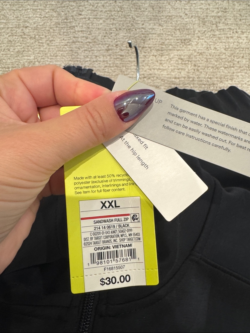 All in Motion • Black NWT Sandwash Full Zip Jacket (discontinued style) - Picture 8 of 9